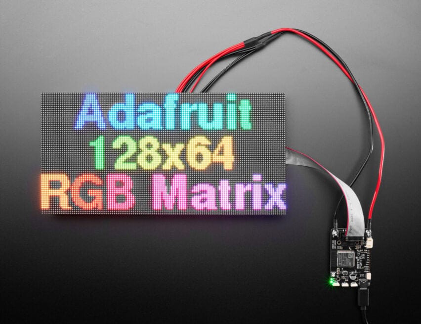 Adafruit’s 128×64 RGB LED Matrix With Eye-Catching 2mm Pitch
