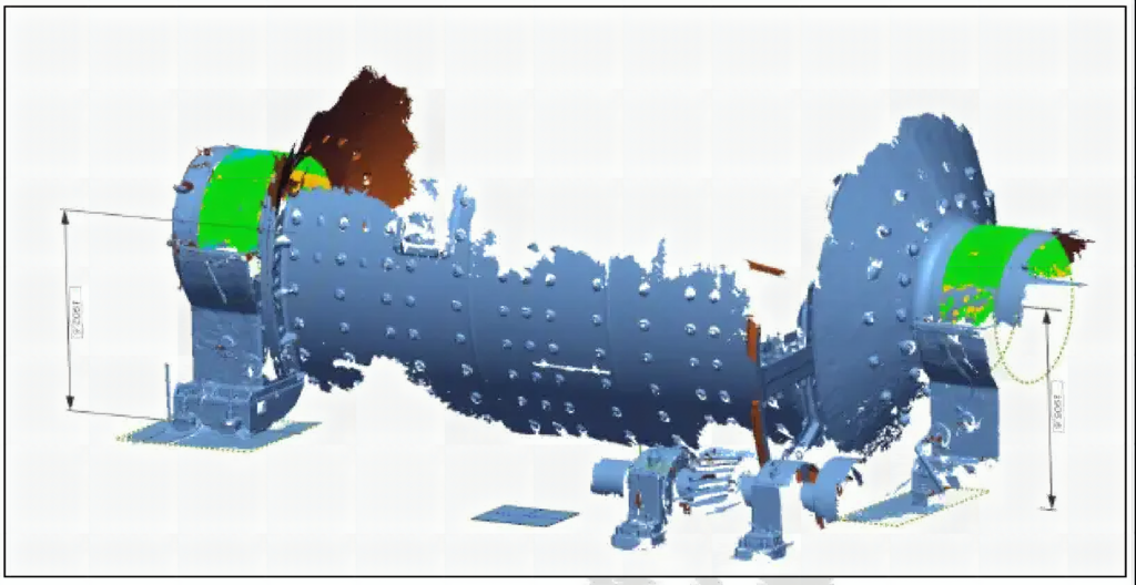 SHINING 3D FreeScan Trak Nova Cuts Ball Mill Inspection in Half