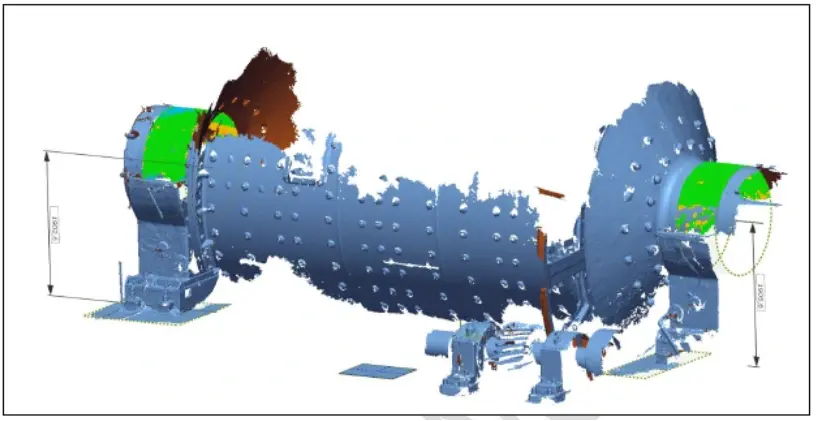 SHINING 3D FreeScan Trak Nova Halves Ball Mill Inspection Time