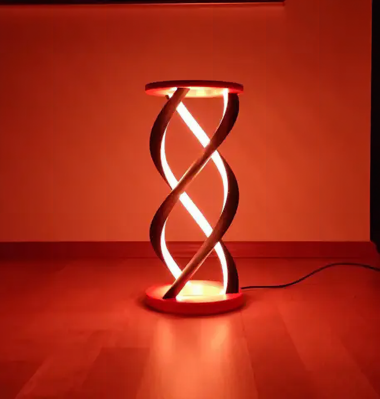 This Giant 3D-Printed Spiral Lamp Runs WLED on an ESP32-C3