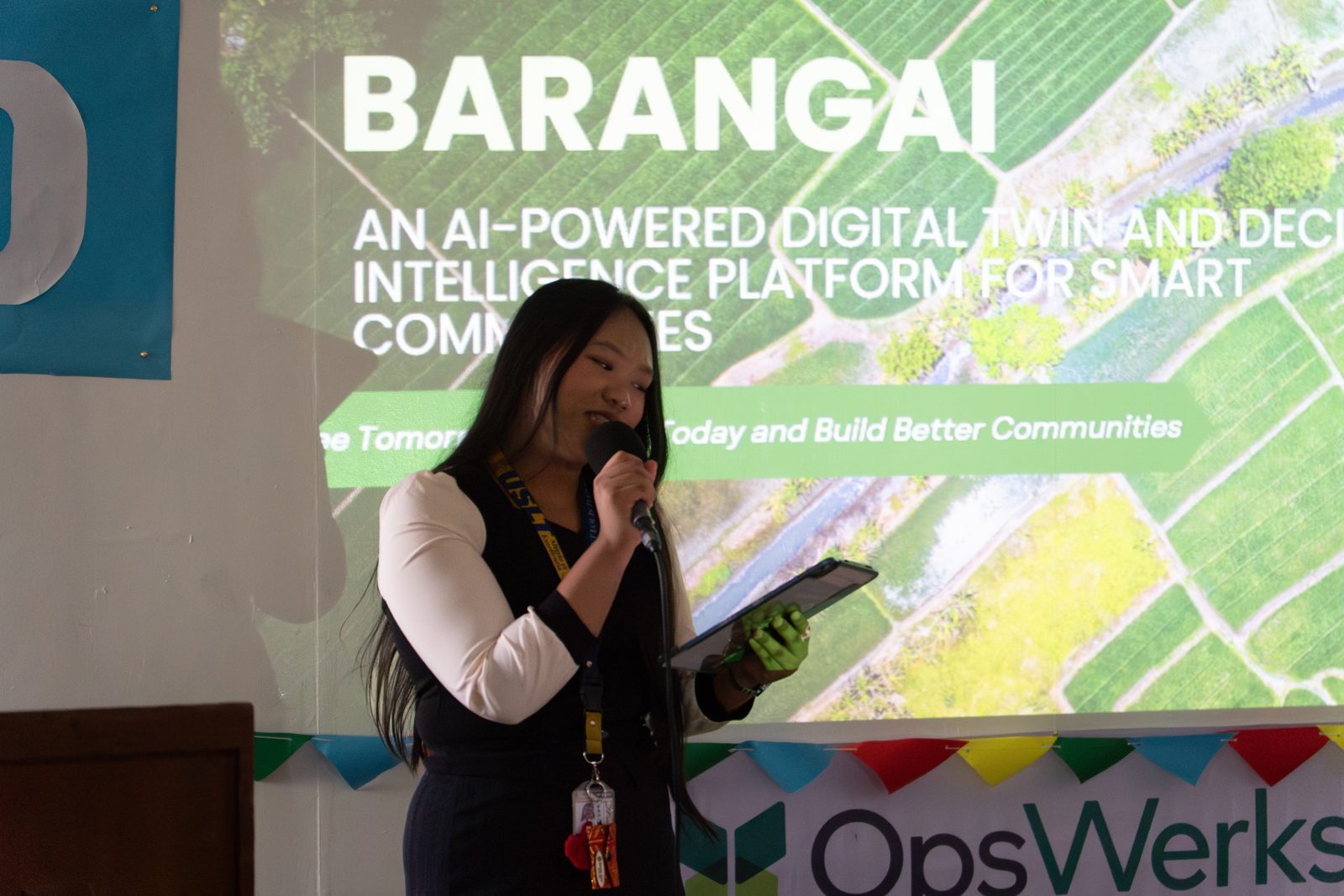 Team pitching BarangAI, an AI-powered digital twin platform for smart communities