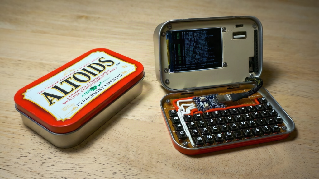 A Raspberry Pi Zero Cyberdeck That Fits Inside an Altoids Tin