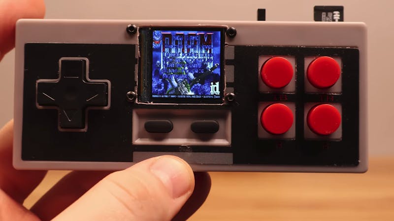 A Retro Game Console Crammed Inside an NES Gamepad (ESP32-S2)
