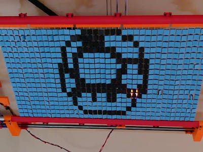 An Arduino Nano ESP32 Robot Flips All 666 Pixels of This Display