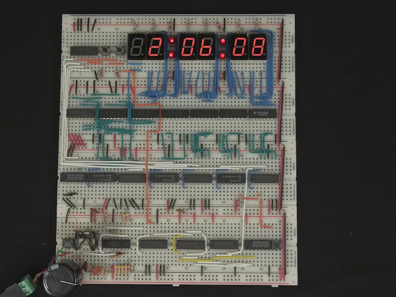 Ben Eater Builds a Breadboard Clock Timed by 60 Hz Wall Power
