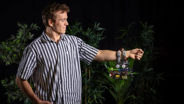 Bird-Inspired Drone Perches Using 9 Touch Sensors, No Camera