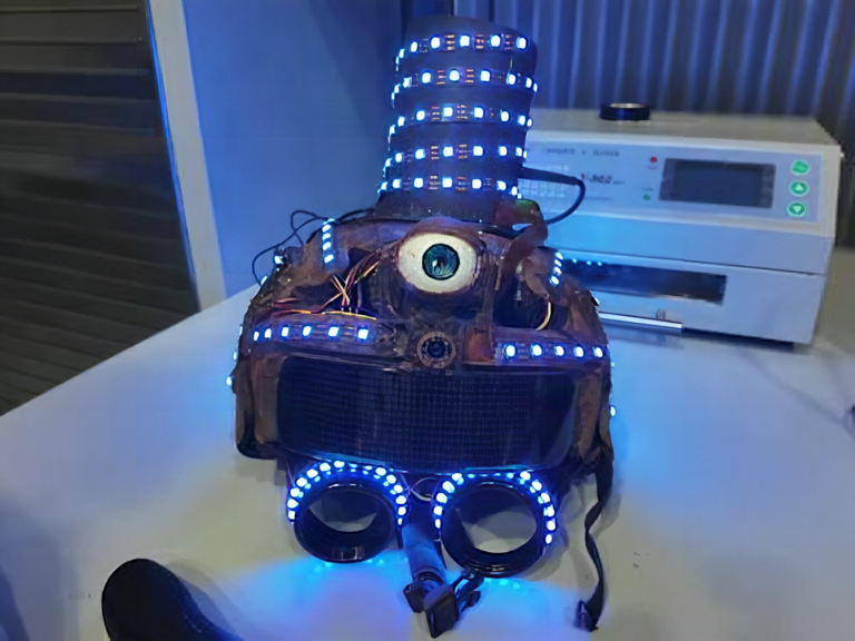 Raspberry Pi 5 and ESP32-S3 Power an Offline AI Steampunk Helmet