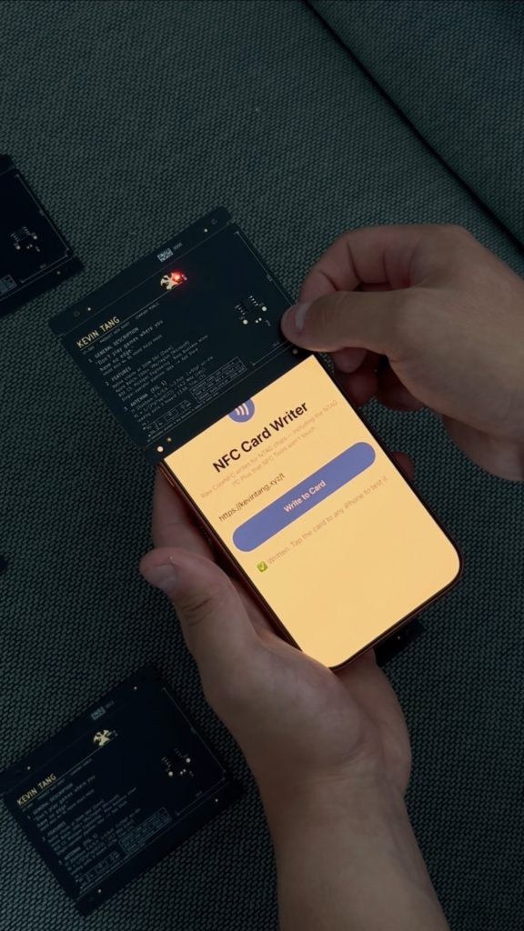 This NFC Business Card Lights Its LEDs With Borrowed Phone Power