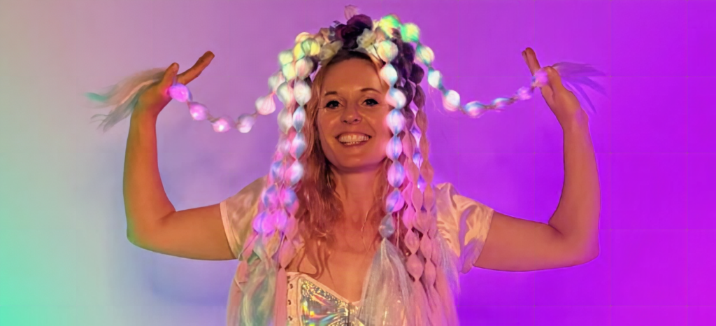 LED Bubble Hair Extensions with Motion-Reactive Rain Effects