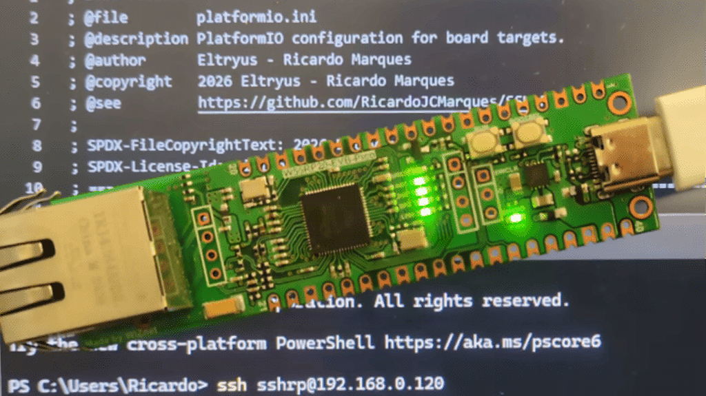 Run an SSH Server on an RP2040 Pico with Ethernet