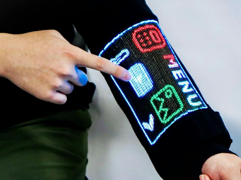 A Touchscreen Woven Into Fabric: 96 LEDs per Fiber, Washable